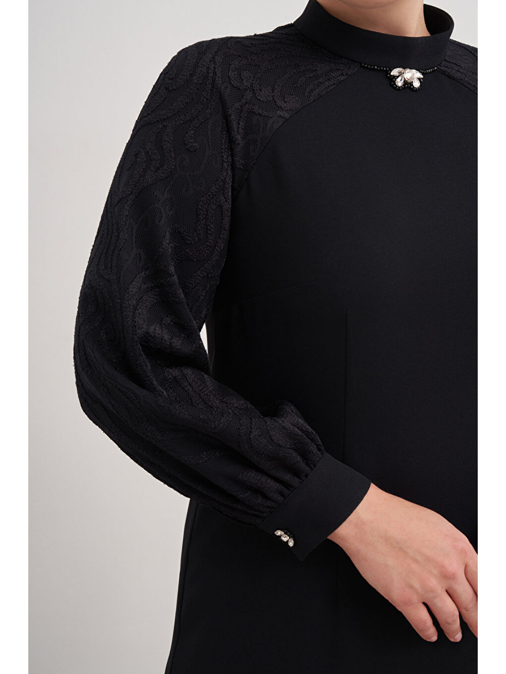 Siyah 4637112 Abiye Elbise-3