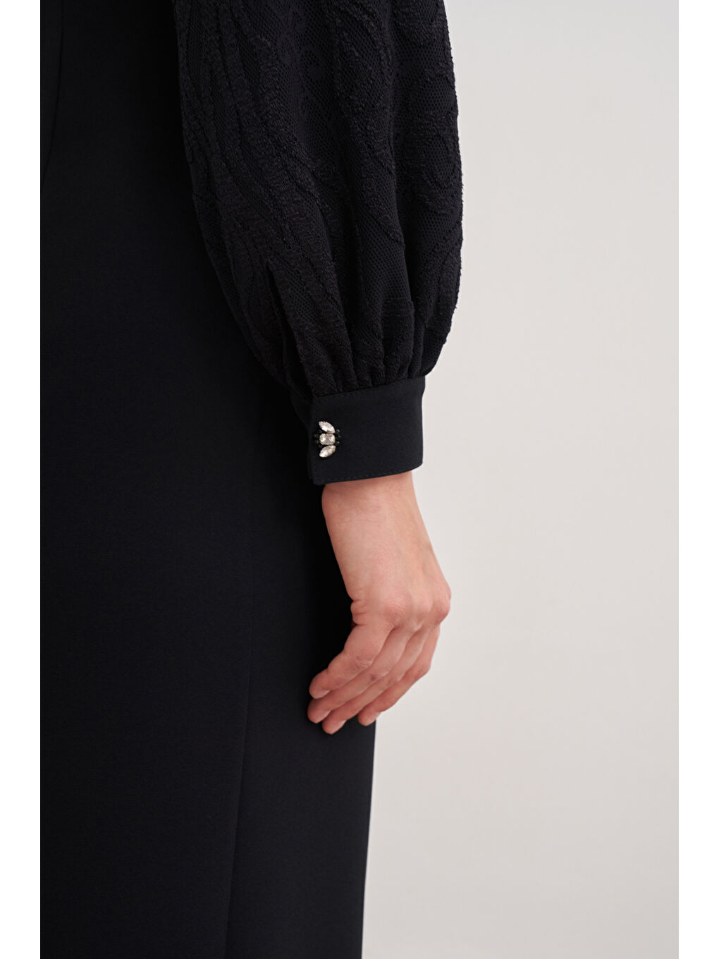 Siyah 4637112 Abiye Elbise-4