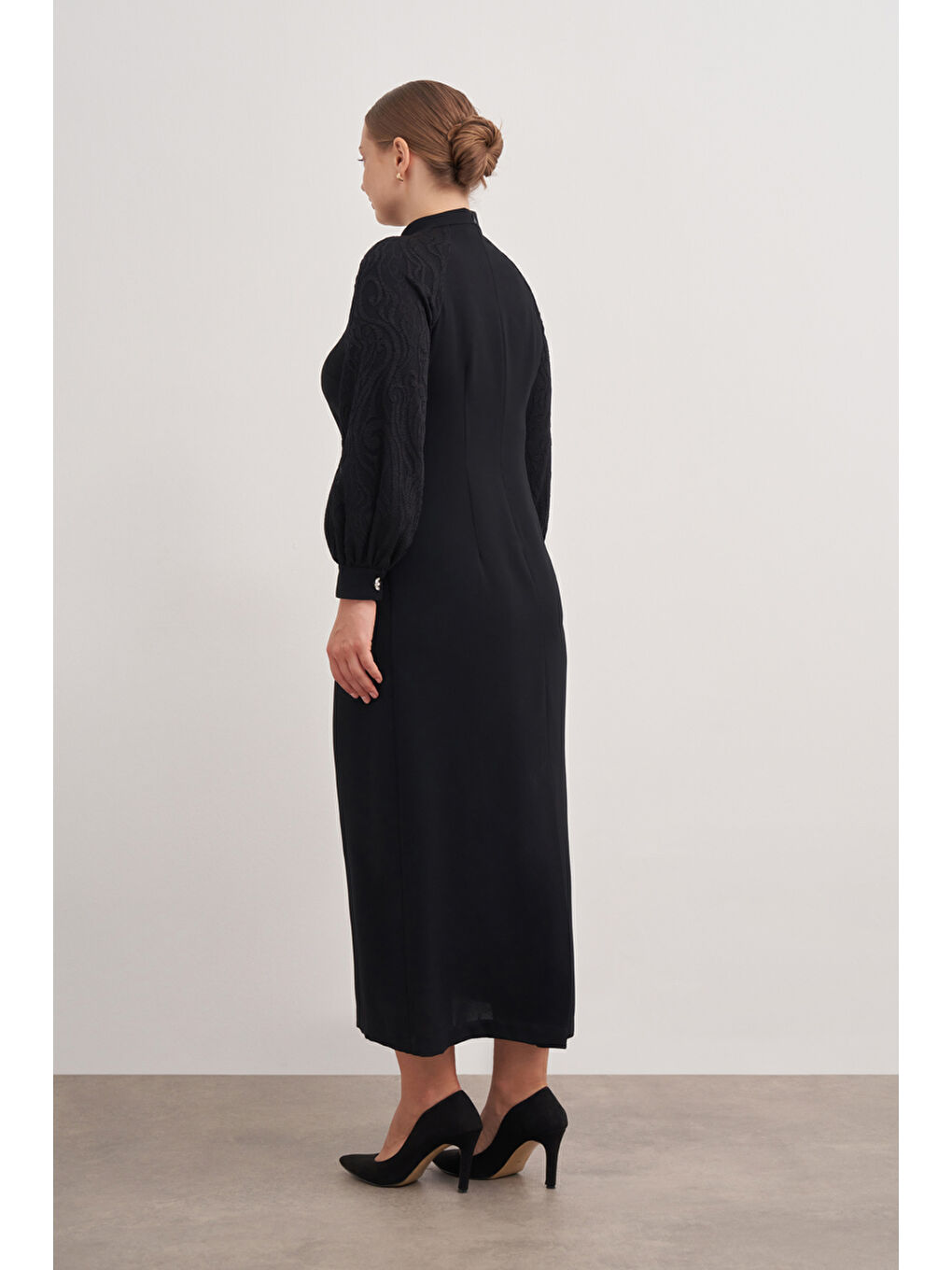 Siyah 4637112 Abiye Elbise-5