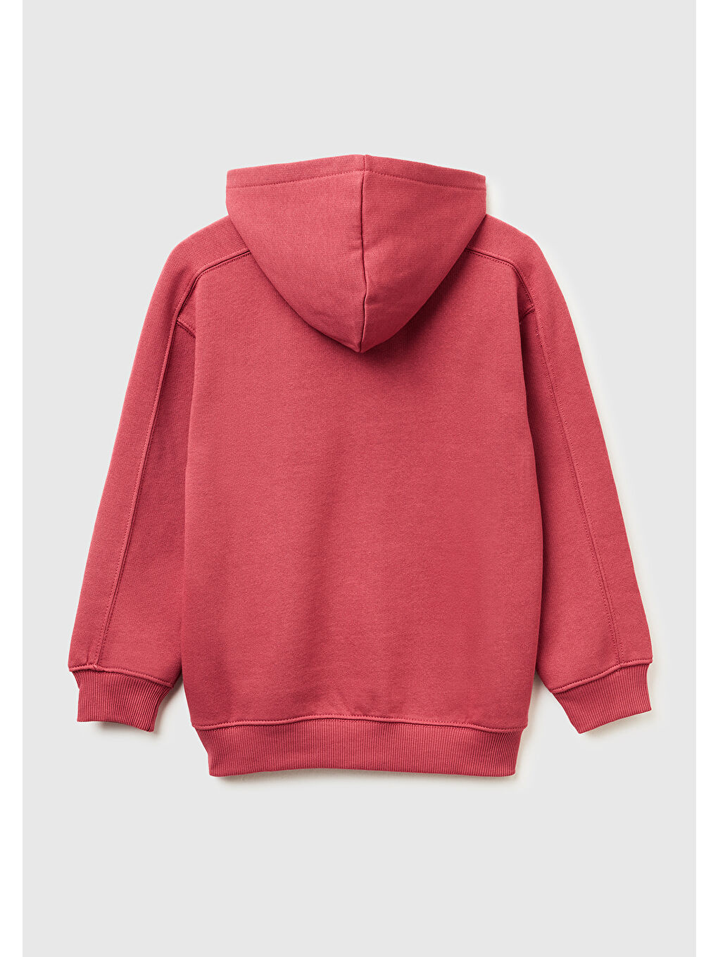 Erkek Çocuk Bordo Önü Baskılı Düşük Omuzlu Kapüşonlu Sweatshirt-1