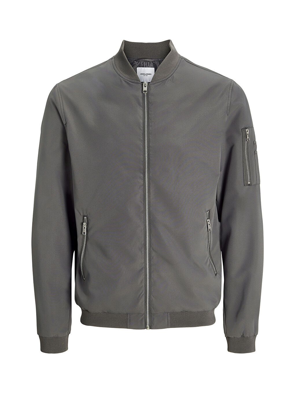 Jack & Jones Gri Jjerush Fermuarlı Suya Dayanıklı Bomber Erkek Ceket 12165203 - 6