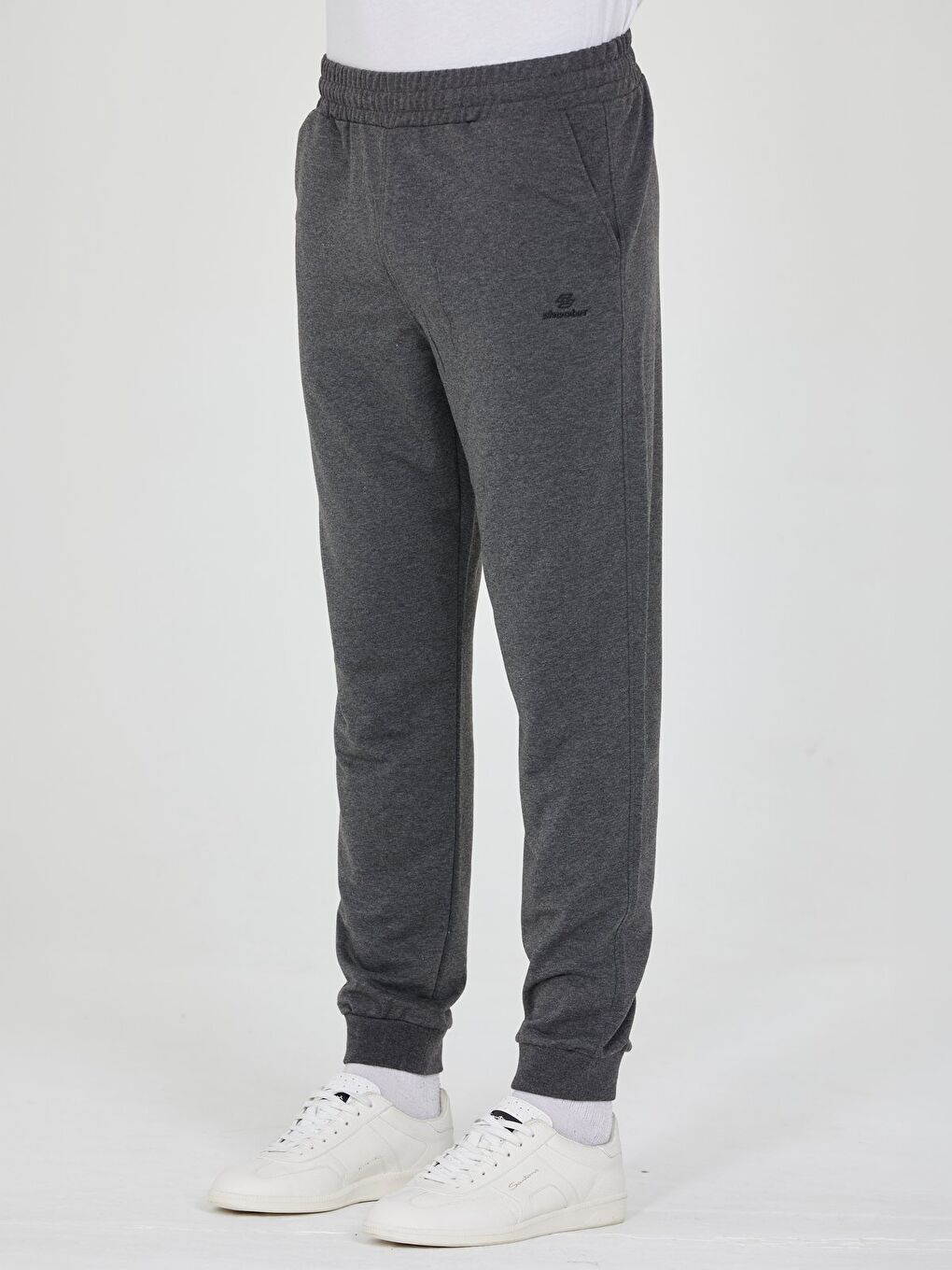 Antrasit Erkek Slim Fit Eşofman Altı Lastikli Paça Günlük Spor Alt Yan Cepli