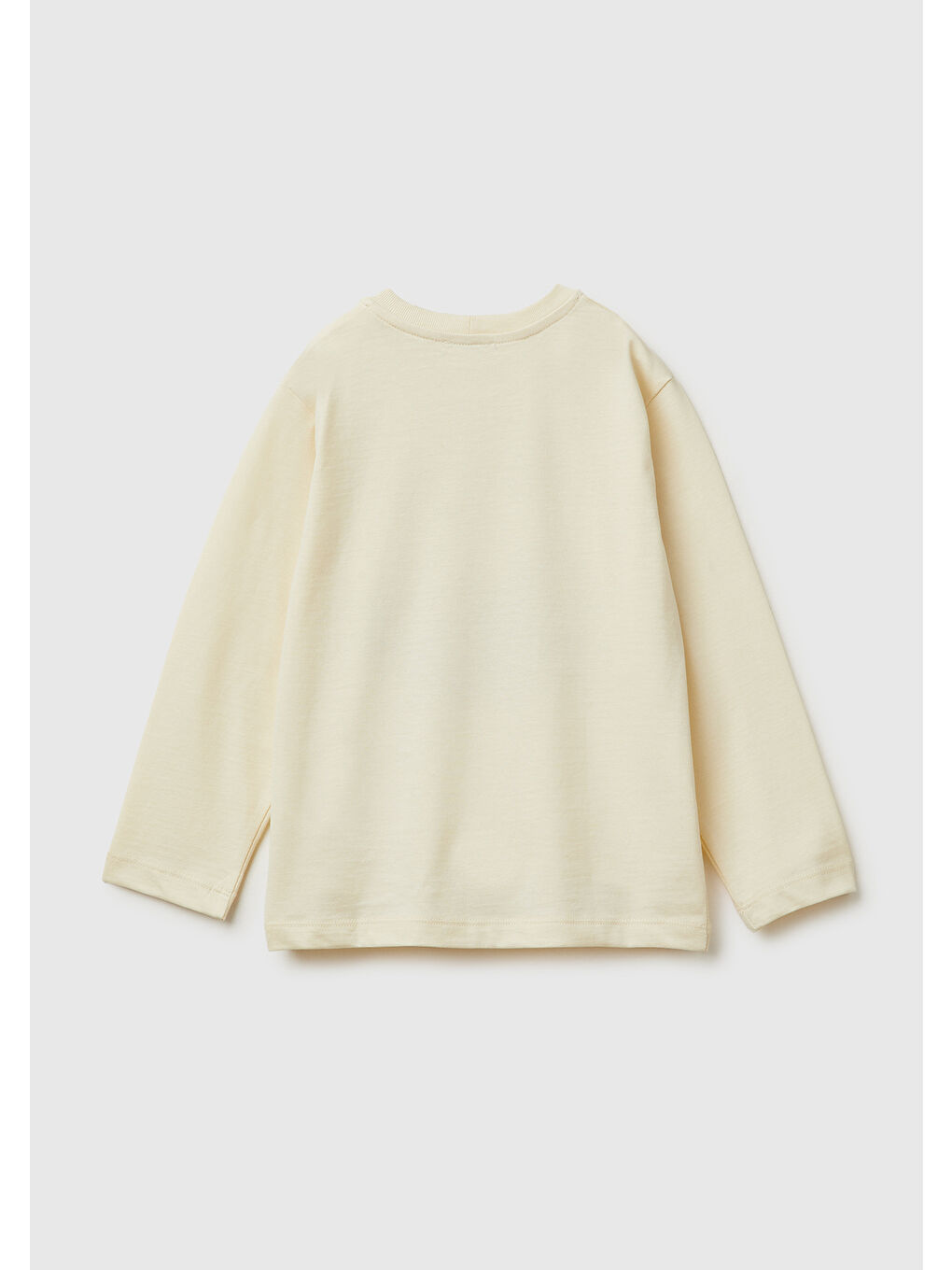 Ekru Erkek Çocuk Krem Baskılı Bisiklet Yaka Jarse Uzun Kollu T-shirt-1