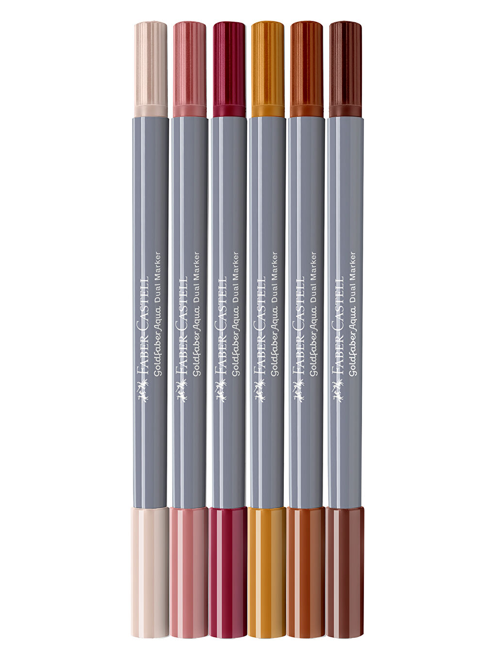 Goldfaber Aqua Çift Uçlu Markör 6’lı Kaligrafi Boho, Fırça ve Fineliner Uç, Kalıcı Mürekkep-1