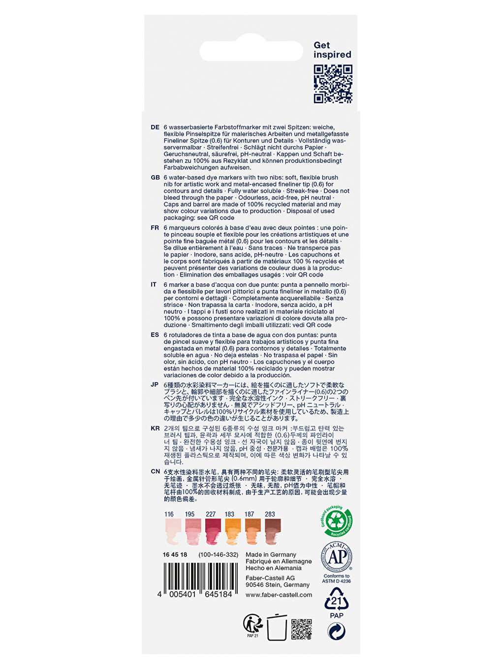 Goldfaber Aqua Çift Uçlu Markör 6’lı Kaligrafi Boho, Fırça ve Fineliner Uç, Kalıcı Mürekkep-2