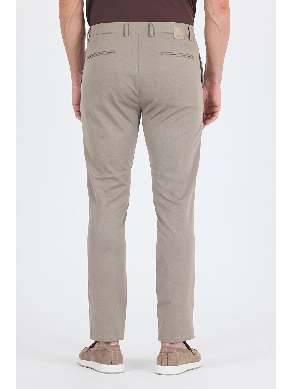 Kahverengi Koyu Vizon Yandan Cepli Casual Slim Fit Pantolon 1003250163-3