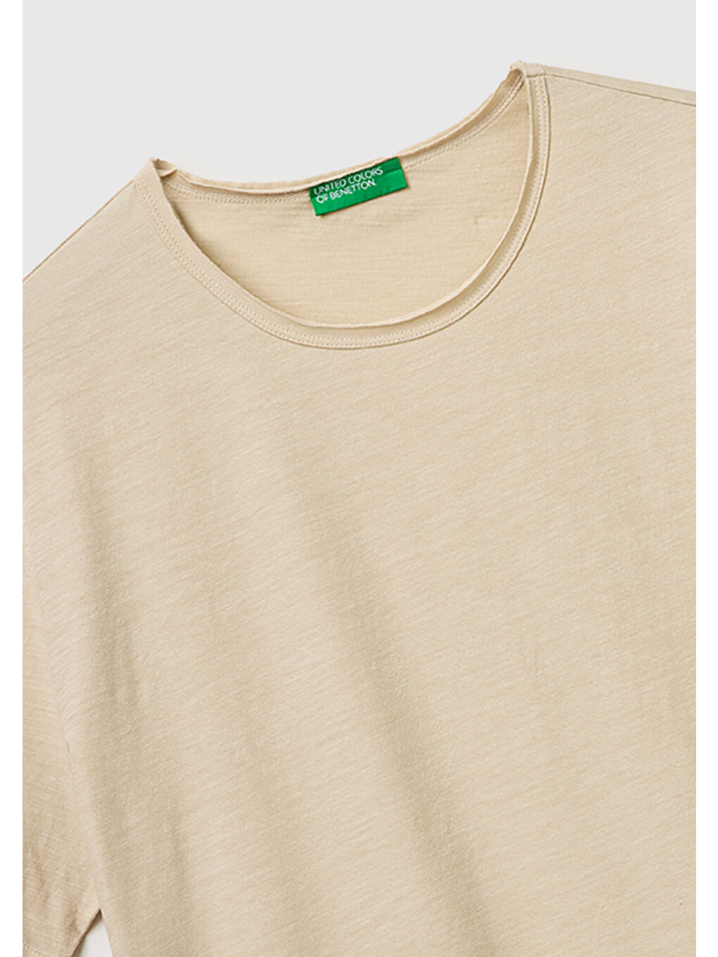 Bej Erkek Taş  %100 Pamuk Regular Fit Bisiklet Yaka T-Shirt-2