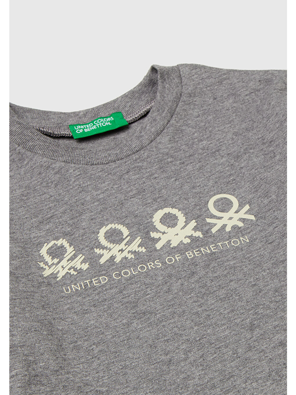 Gri Erkek Çocuk Antrasit Melanj Önü Logo Baskılı Jarse Uzun Kollu T-shirt-2