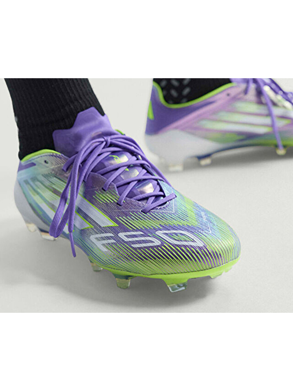 F50 Elite Fg Erkek Çim Zemin Kramponu Jh7615 Mor-3