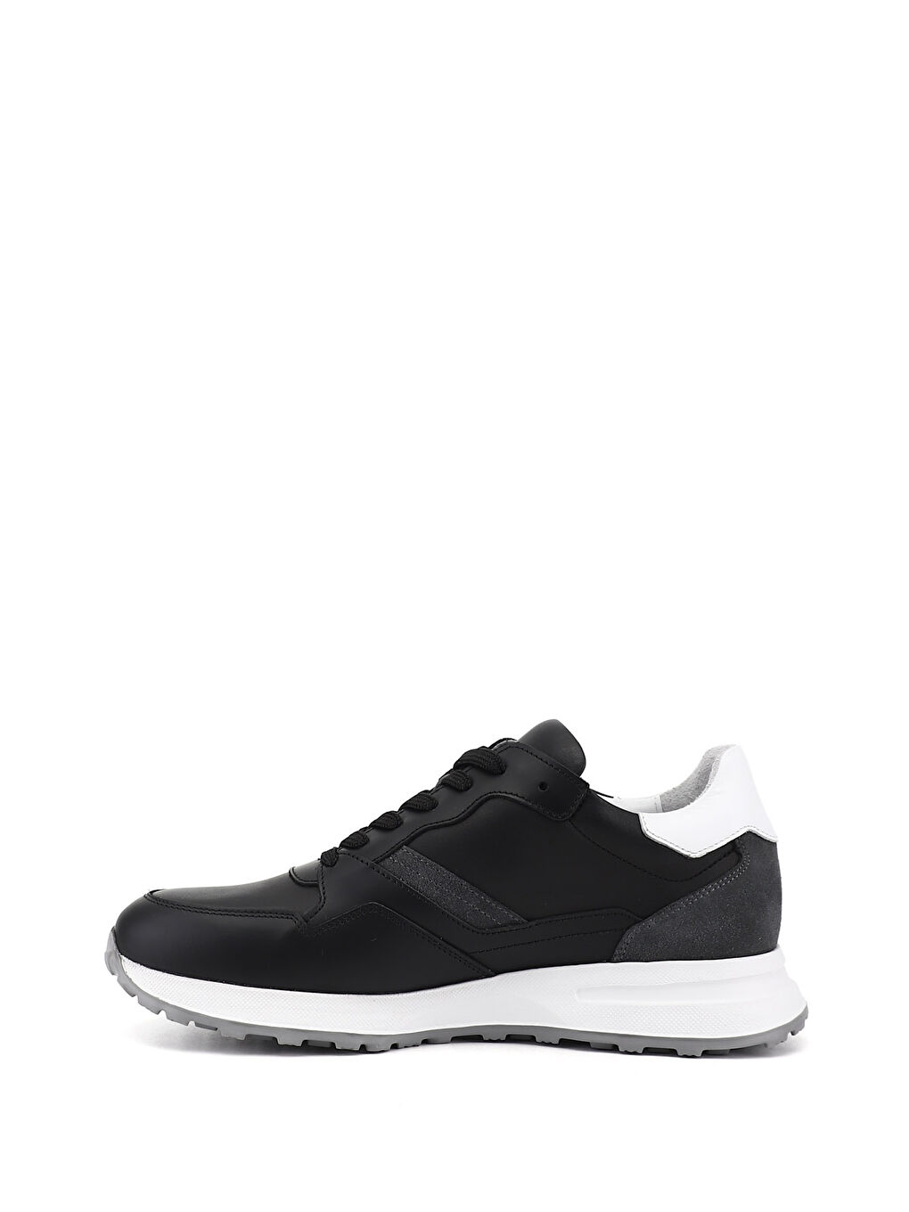 Siyah Erkek SİYAH Bağcıklı Hakiki Deri Comfort Sneaker-3