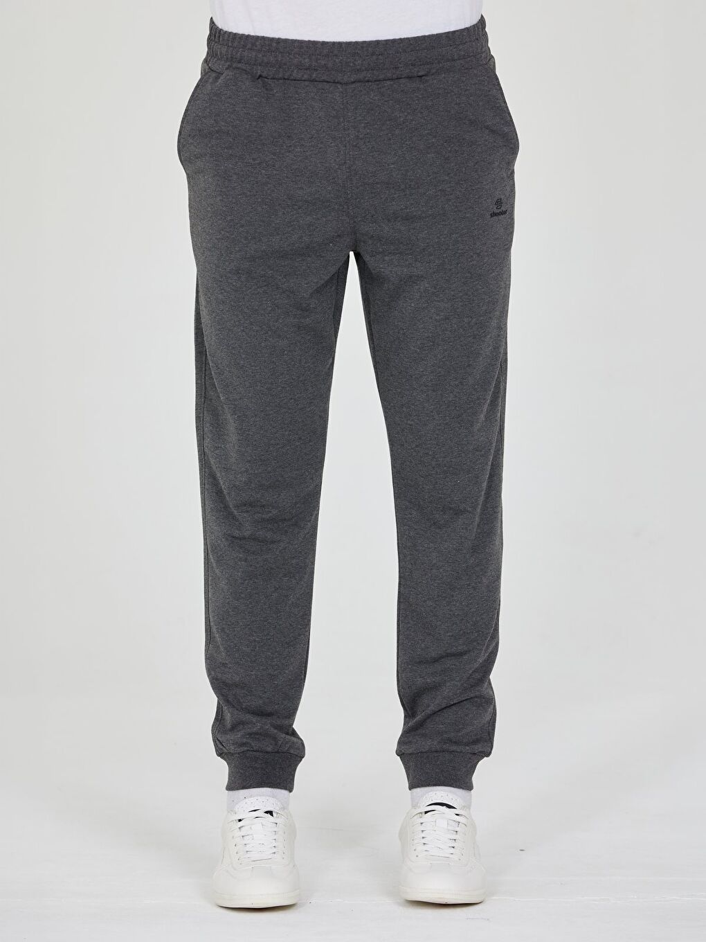 Antrasit Erkek Slim Fit Eşofman Altı Lastikli Paça Günlük Spor Alt Yan Cepli-1