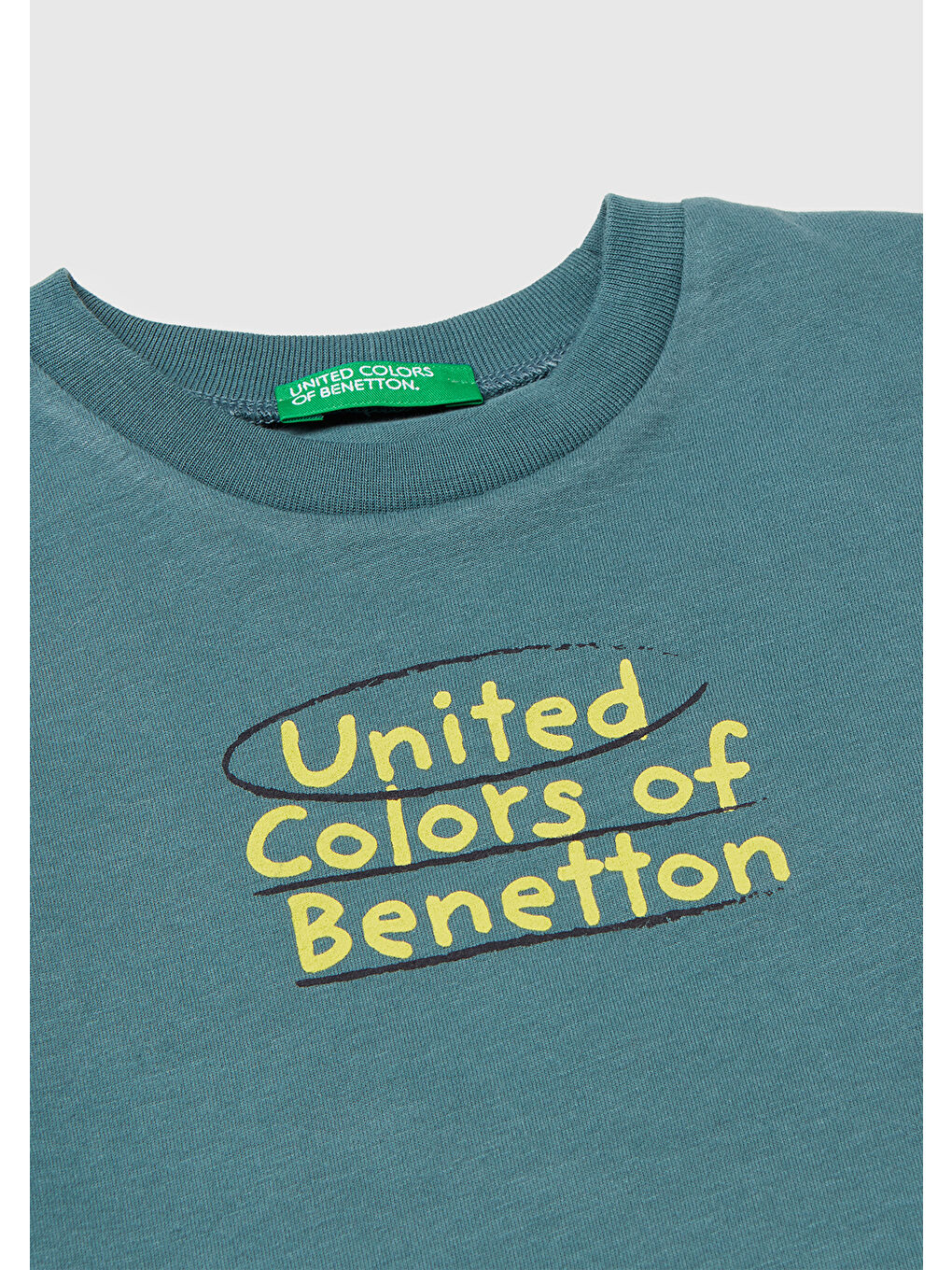 Erkek Çocuk Gri-Yeşil Önü Logo Baskılı Jarse Uzun Kollu T-shirt-2