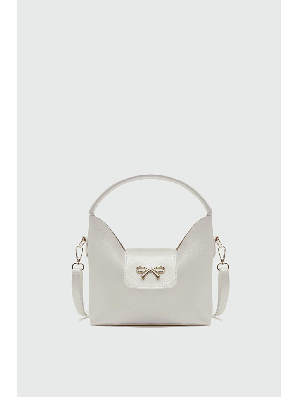 Ekru Diane Kapaklı El Ve Omuz Çapraz Çanta Krem-2