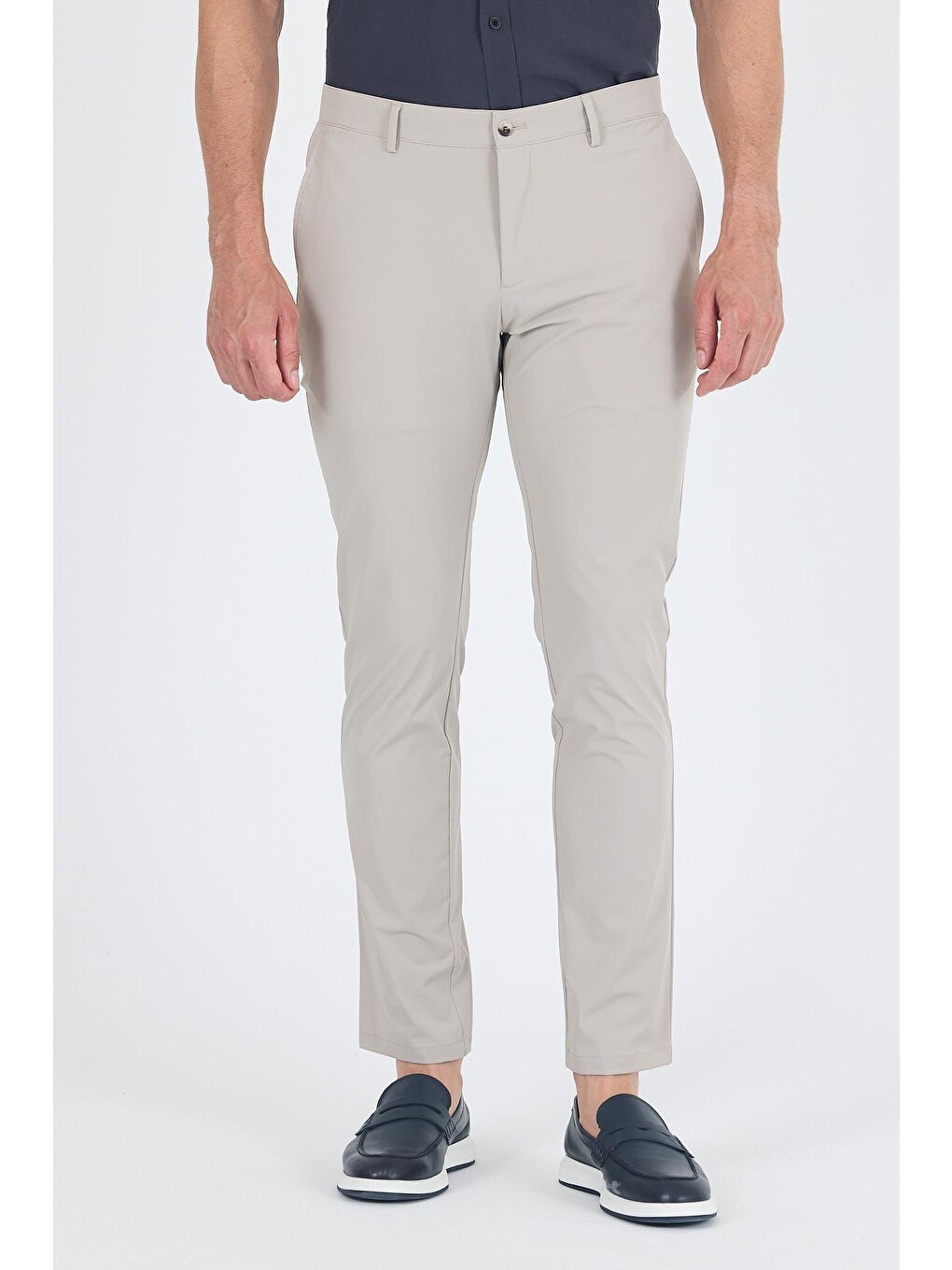 Bej Taş Rengi Yandan Cepli Casual Slim Fit Pantolon 1003250164