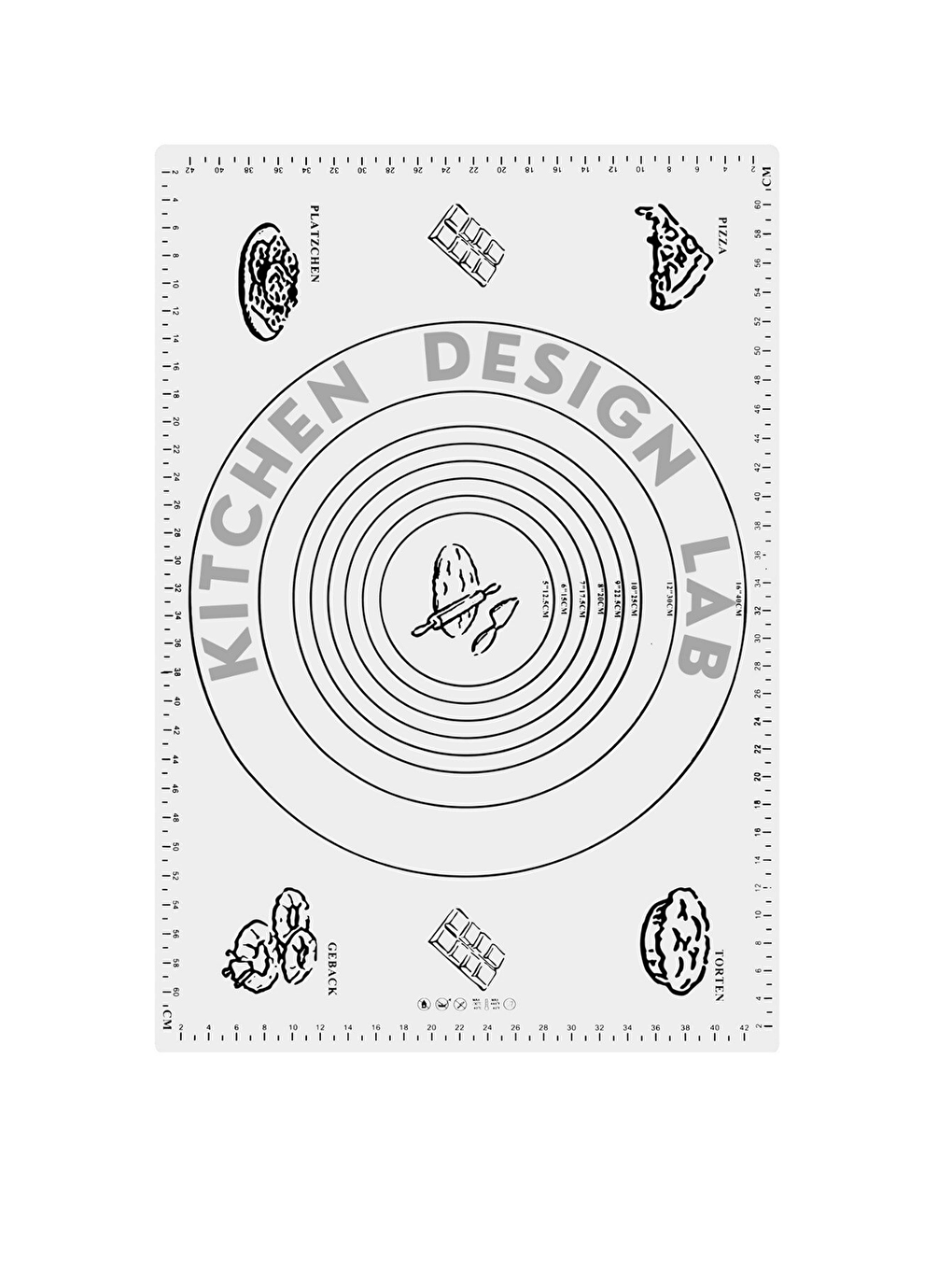 2'li Set Beyaz 45x65 Cm Silikon Hamur Açma Matı Ve 9 Bıçaklı Mantımatik-1