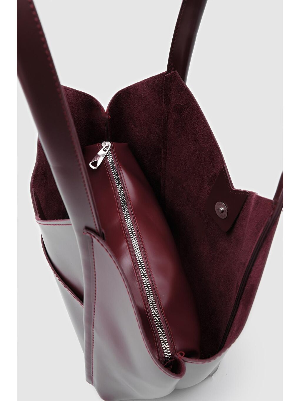 Geza Asimetrik Omuz Çantası Bordo-4