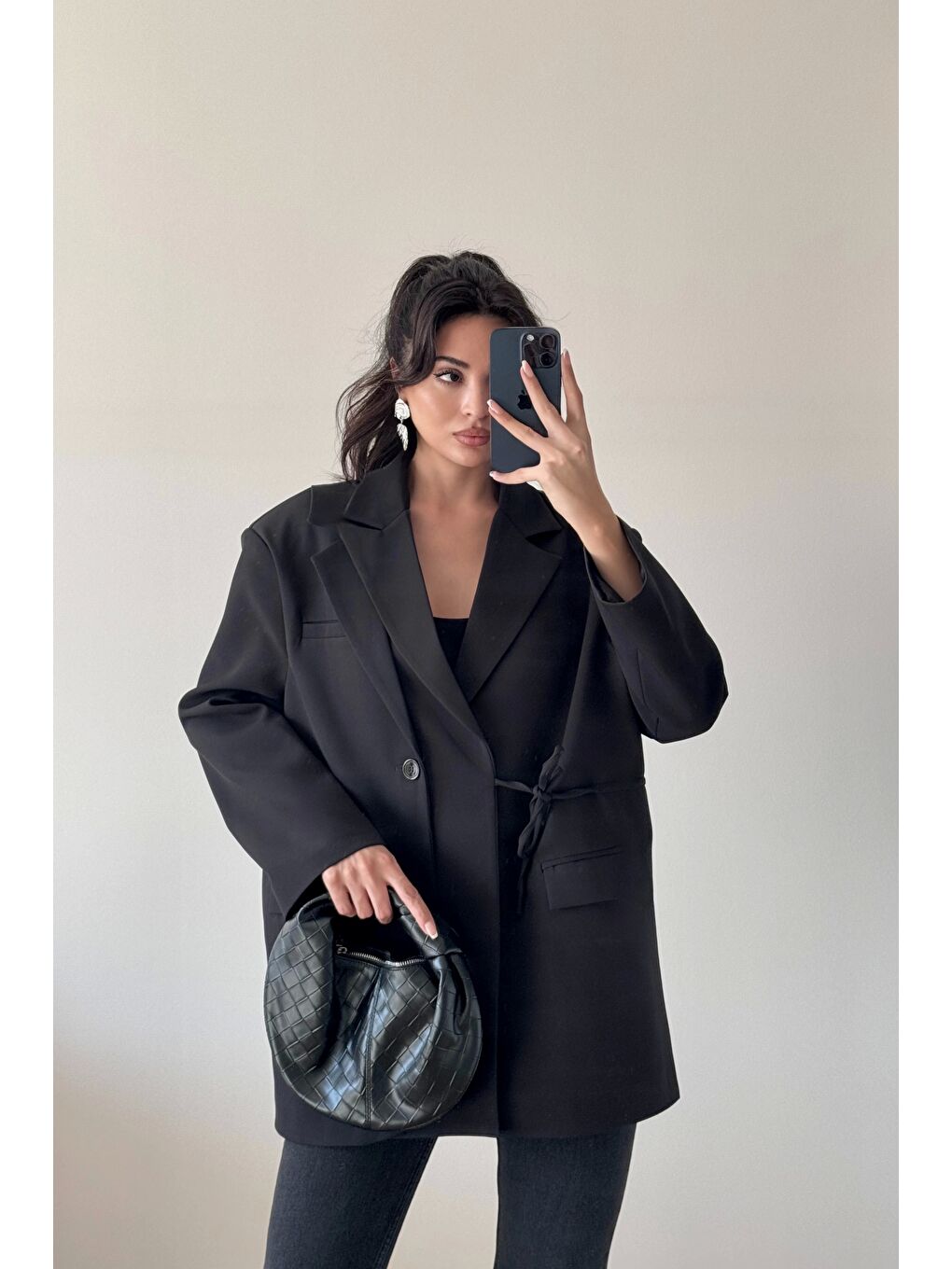 Kadın Siyah Çift Yaka Blazzer Ceket 0999-25088-4