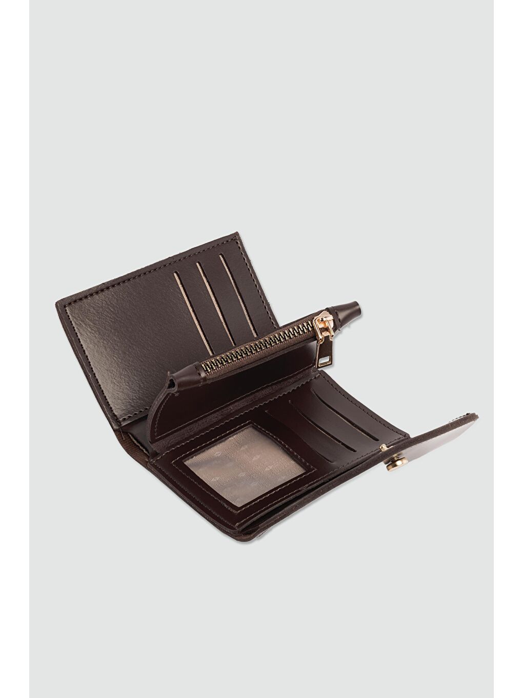 Kahverengi Pico Kapaklı Kadın Cüzdan Kahve-3