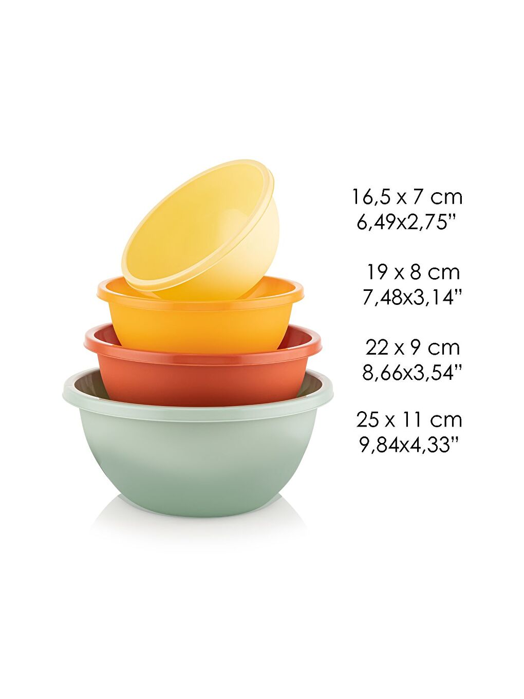 Karışık 4 li Set Yuvarlak Hazırlık Kase Seti Çok Amaçlı Çırpma Kabı Badya Seti Saklama Kabı-3