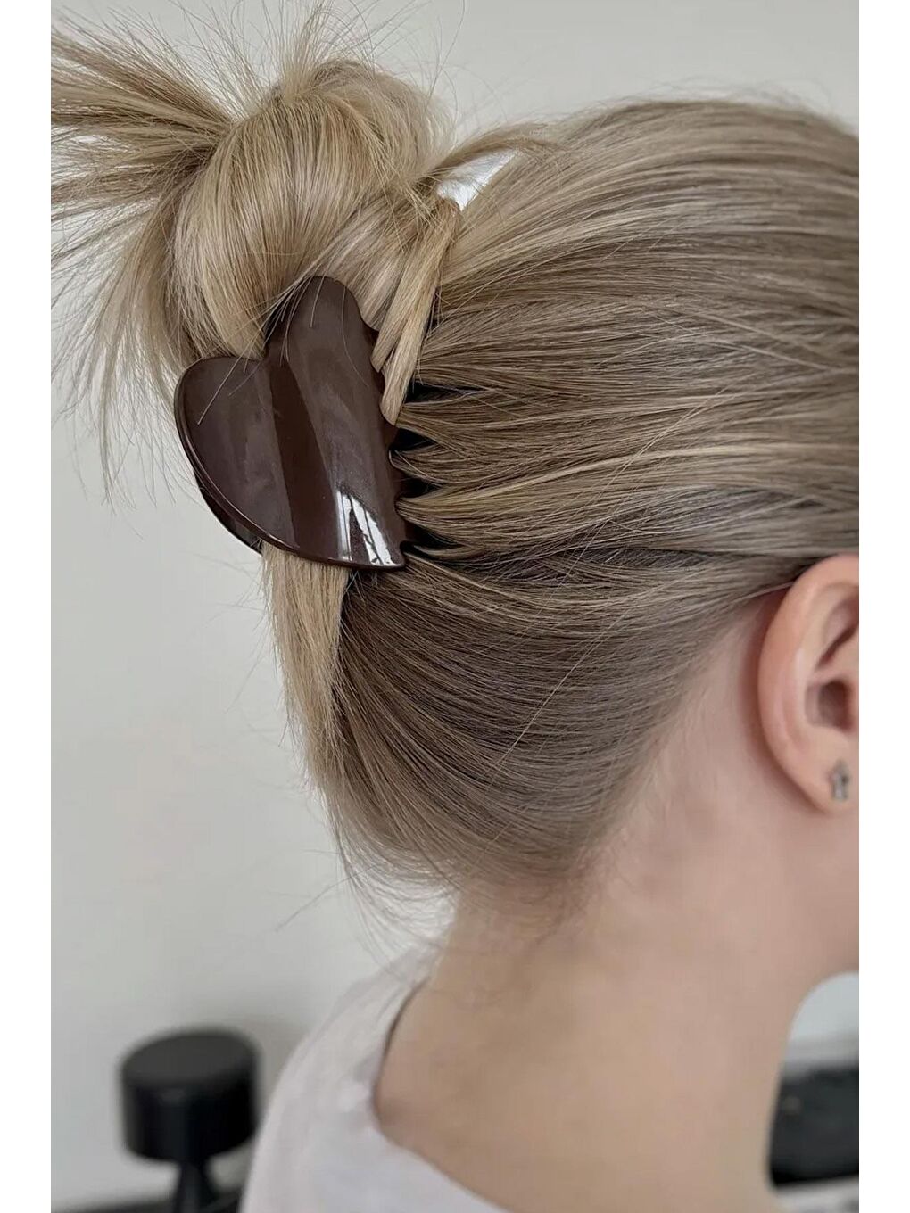 Kahverengi Kalp Model Lüks Asetat Mandal Toka-1