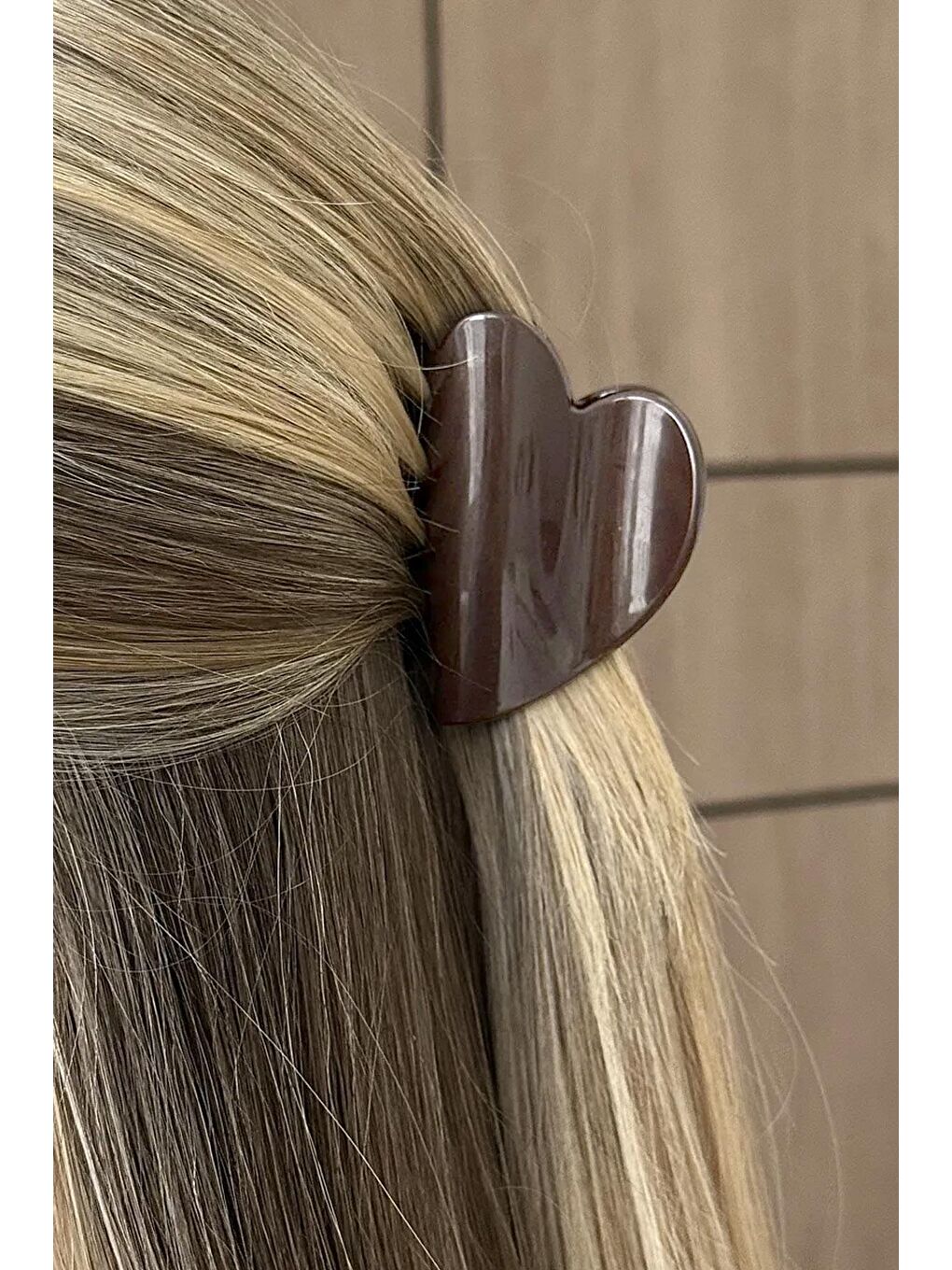 Kahverengi Kalp Model Lüks Asetat Mandal Toka-2