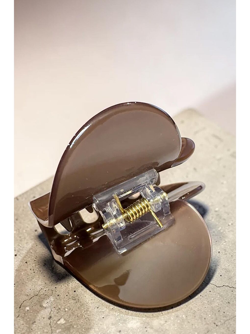 Kahverengi Kalp Model Lüks Asetat Mandal Toka-3