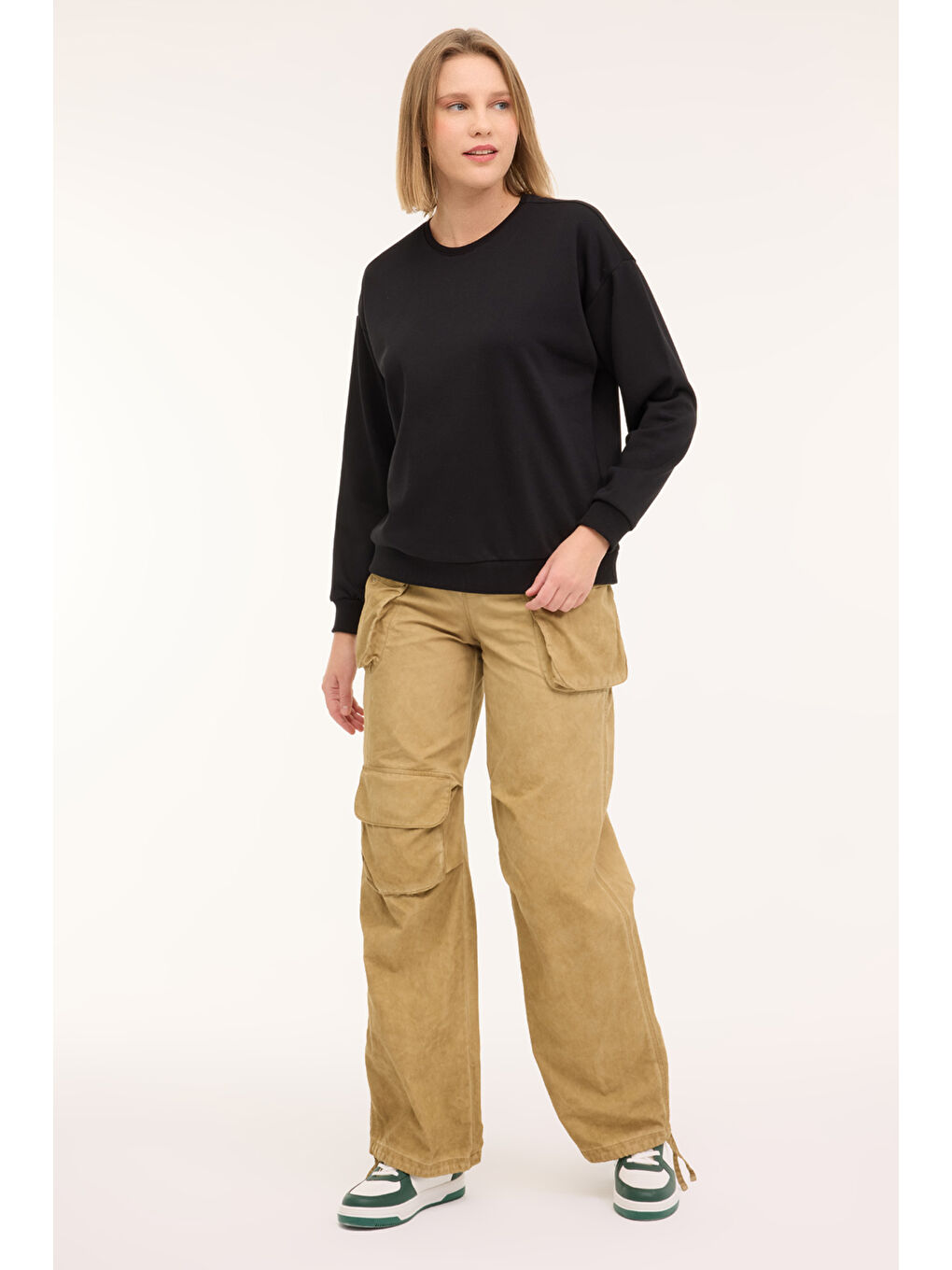 WB C NECK 16SN82 4PR Siyah Kadın Sweatshirt-2