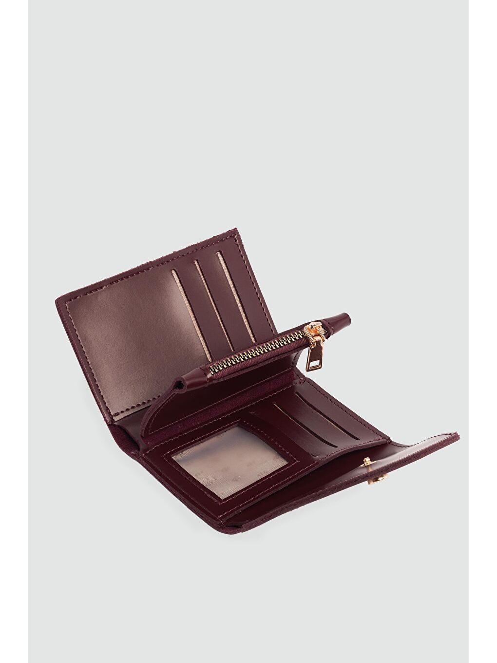 Pico Kapaklı Kadın Cüzdan Bordo-3