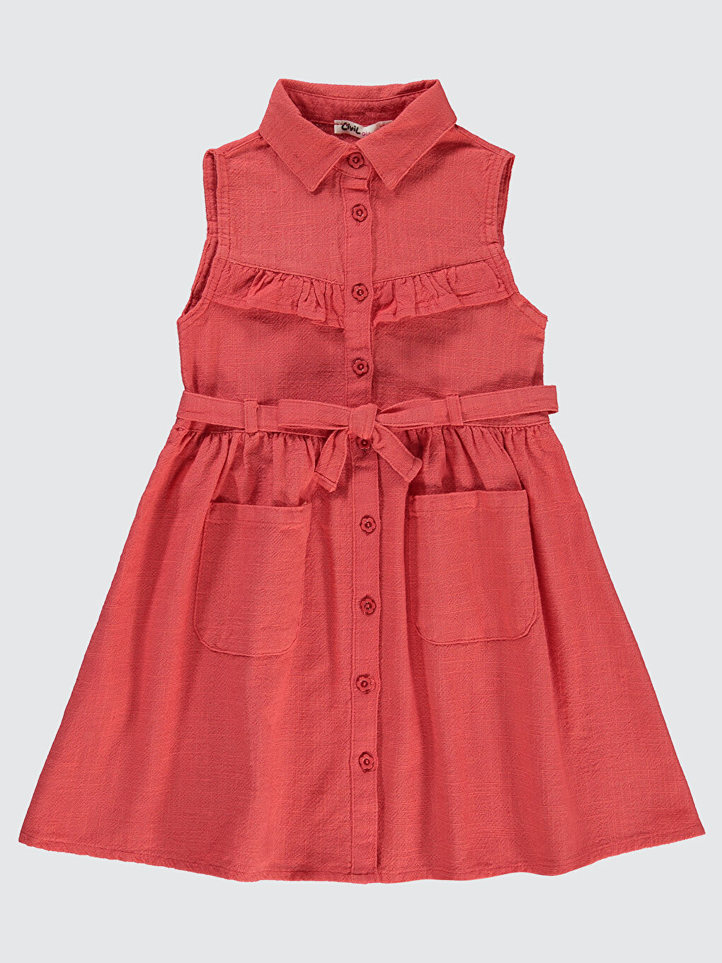 Girls Kız Çocuk Elbise 6-9 Yaş Mercan