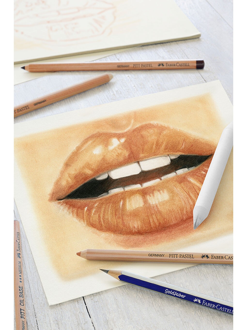 Klasik Sketch Seti 6 Parça, Goldfaber 2B Kalem, Pitt Monochrome, Pitt Pastel, Karıştırma Kalemi-1