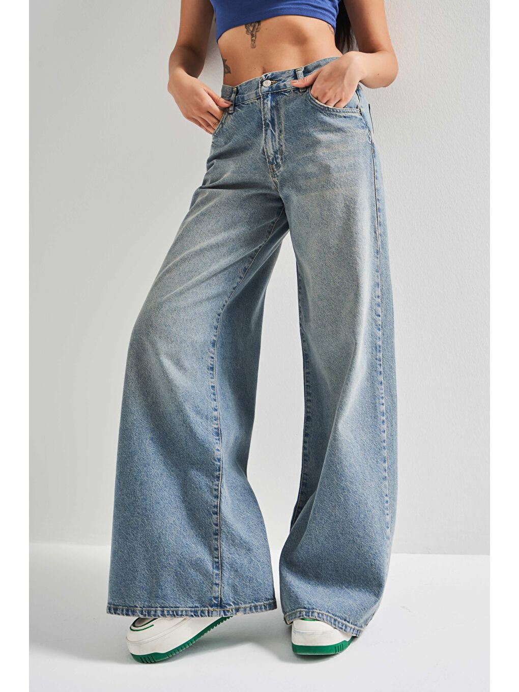 Mavi Kadın T.Kot Rengi Hera 2S5-32 Palazzo Fit %100 Pamuk Orta Bel Denim Jean