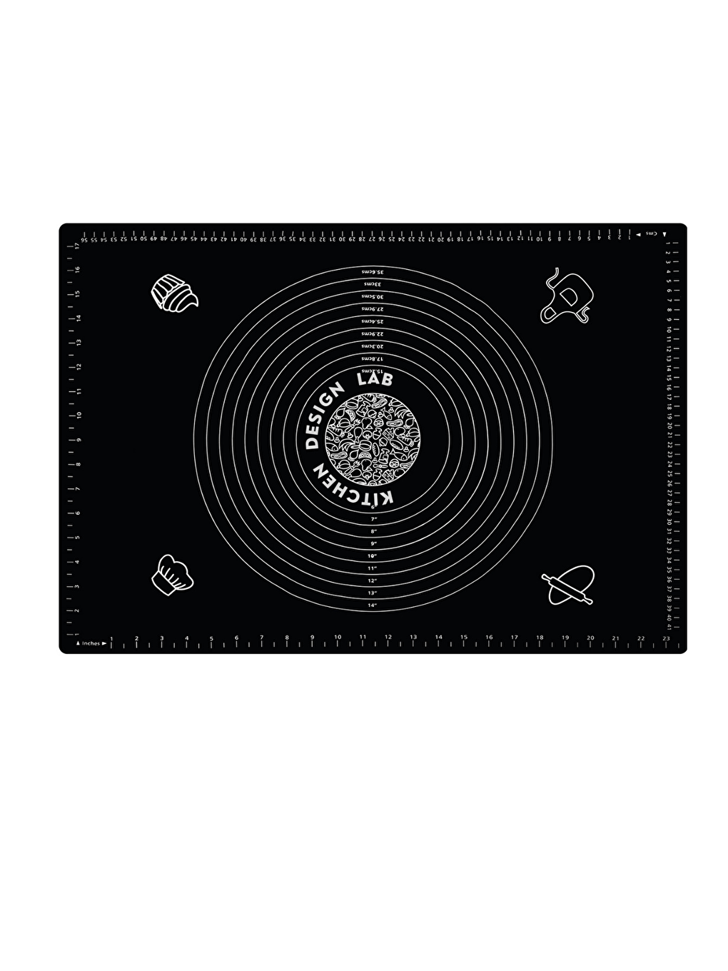 2'li Set Siyah 45x65 Cm Silikon Hamur Açma Matı Ve Kullan At Krema Torbası-1