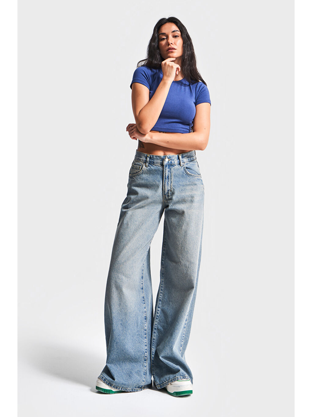 Mavi Kadın T.Kot Rengi Hera 2S5-32 Palazzo Fit %100 Pamuk Orta Bel Denim Jean-1