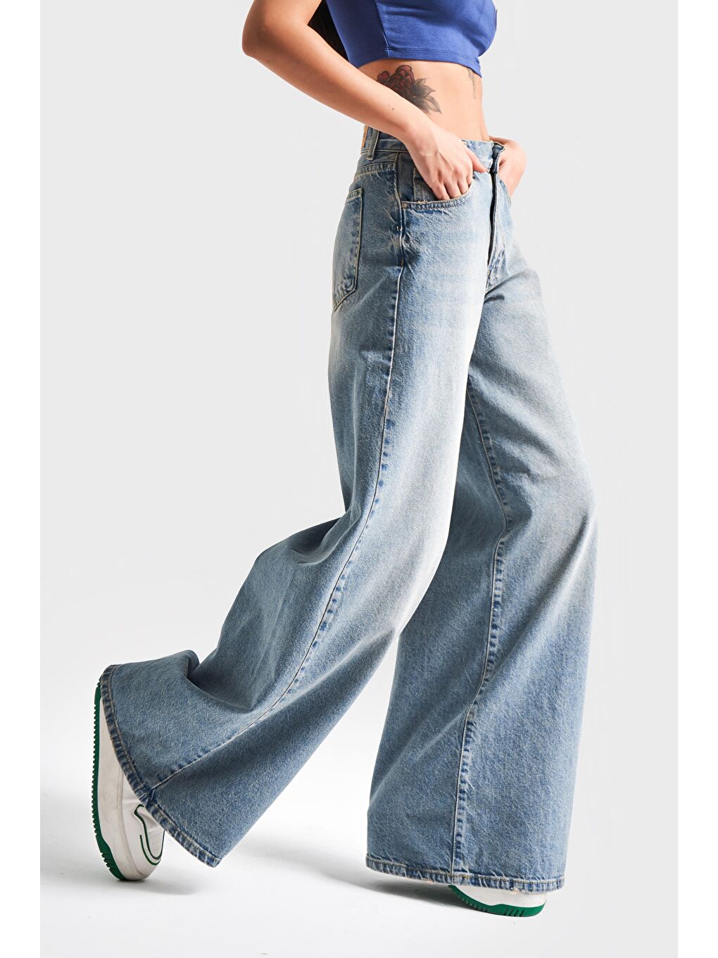 Mavi Kadın T.Kot Rengi Hera 2S5-32 Palazzo Fit %100 Pamuk Orta Bel Denim Jean-3