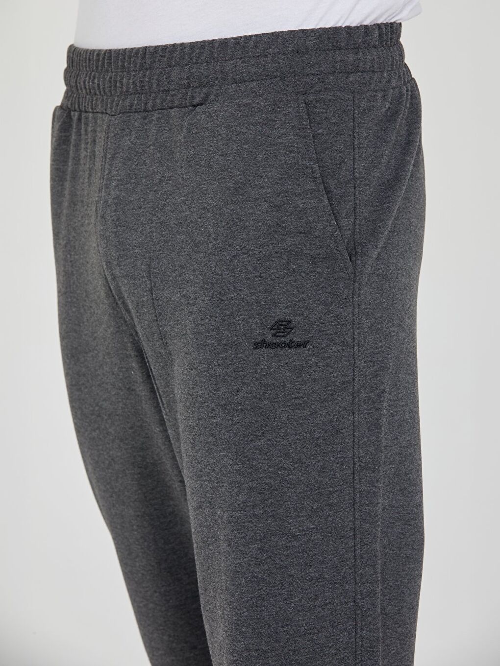 Antrasit Erkek Slim Fit Eşofman Altı Lastikli Paça Günlük Spor Alt Yan Cepli-2