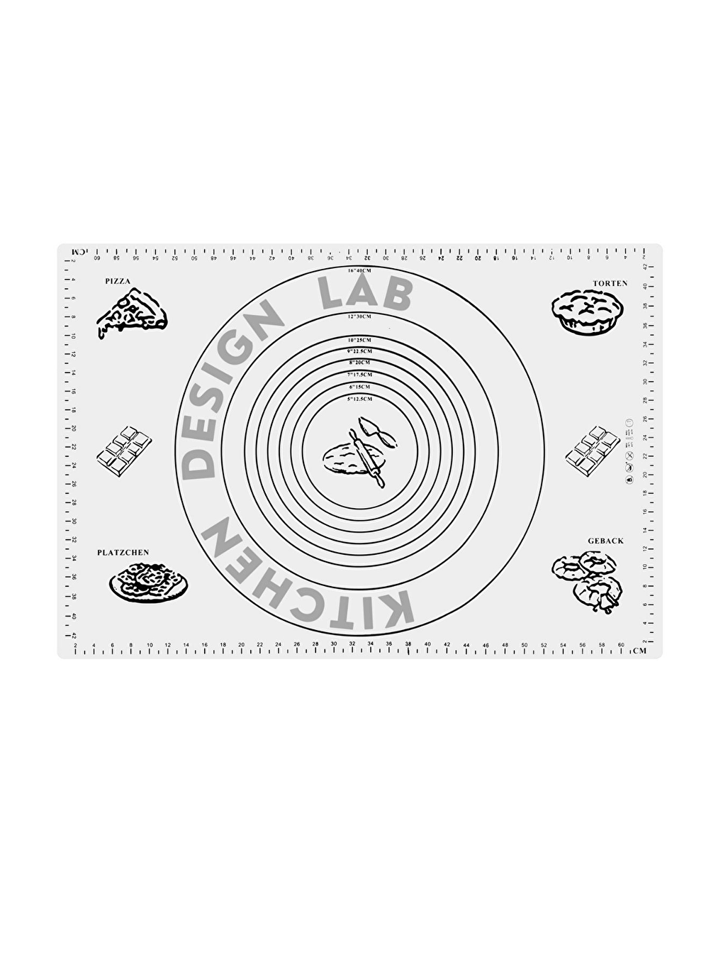 2'li Set Beyaz 45x65 Cm Silikon Hamur Açma Matı Ve Hamur Porsiyonlayıcı-1