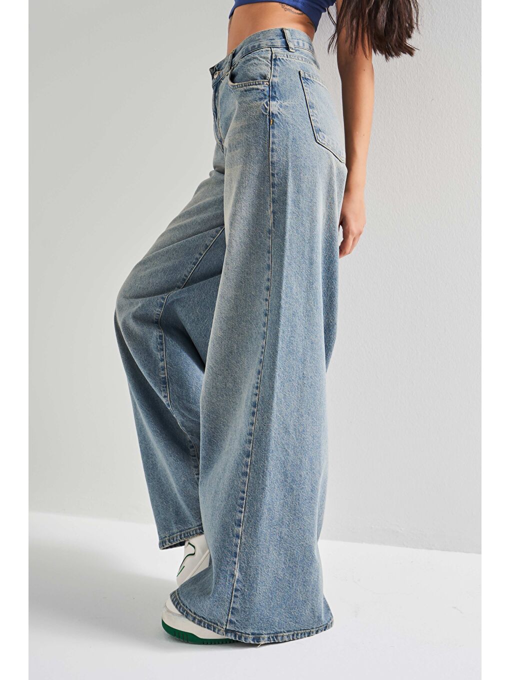 Mavi Kadın T.Kot Rengi Hera 2S5-32 Palazzo Fit %100 Pamuk Orta Bel Denim Jean-6