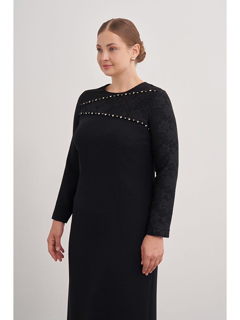 Siyah 4636112 Abiye Elbise-3