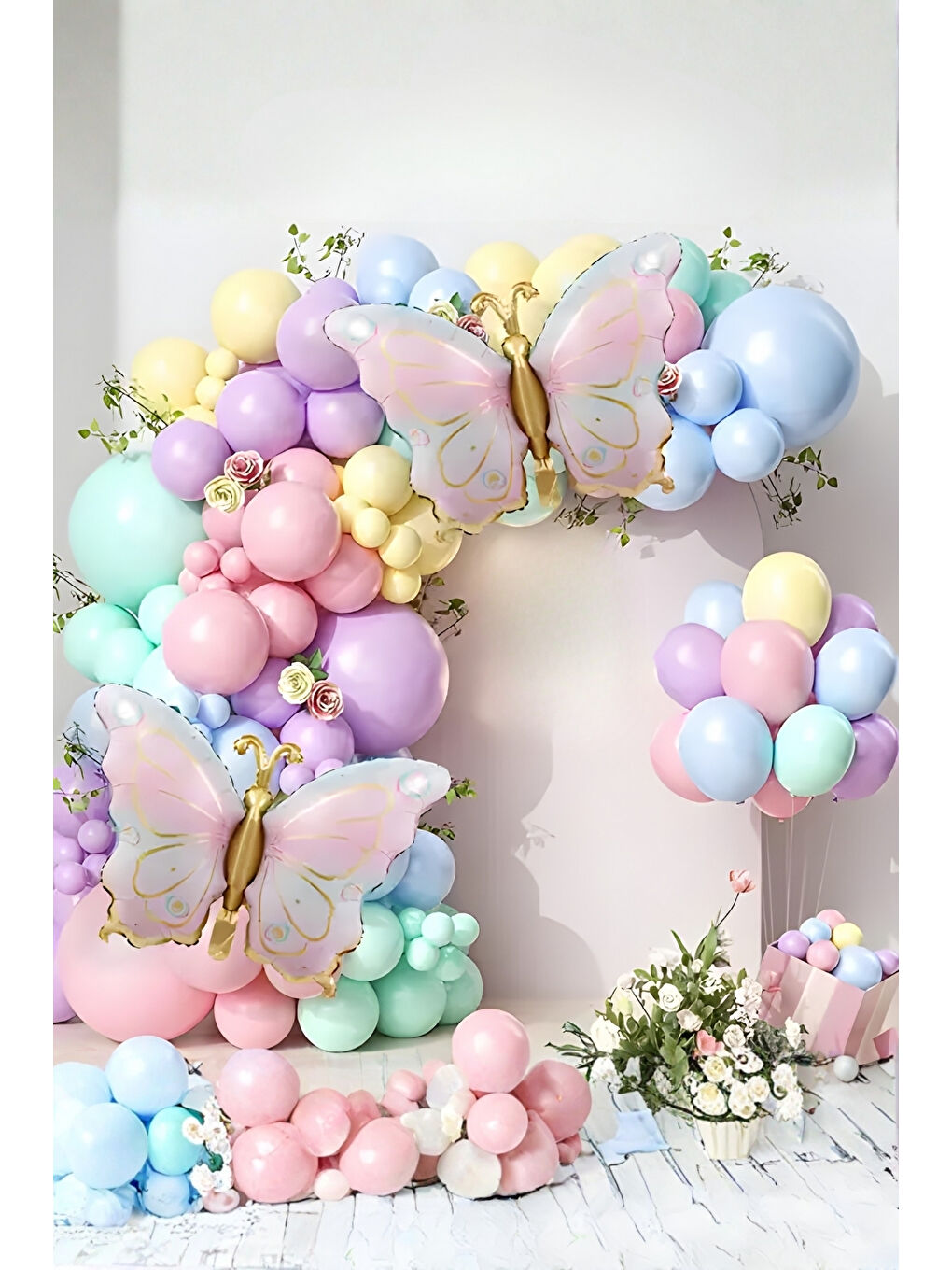 Karışık Çok Renkli Sevimli Kelebek Figür Parti Balonu-1