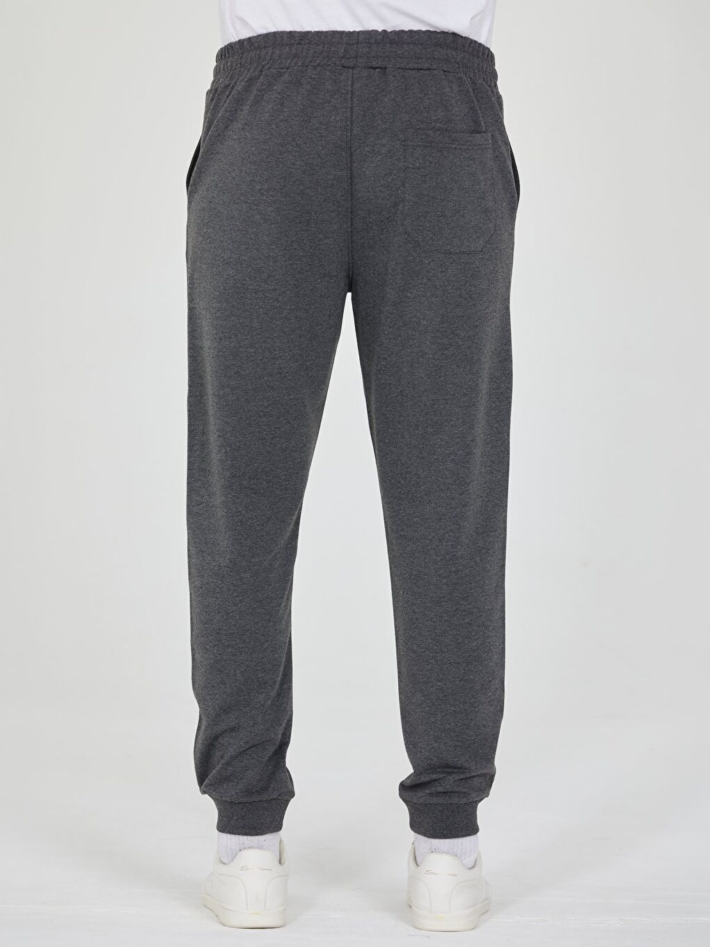 Antrasit Erkek Slim Fit Eşofman Altı Lastikli Paça Günlük Spor Alt Yan Cepli-4