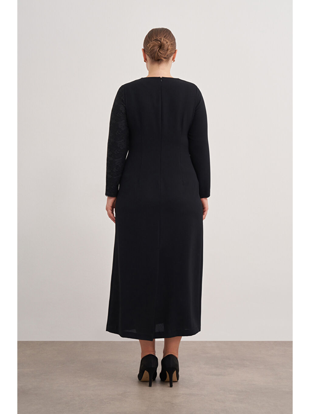 Siyah 4636112 Abiye Elbise-5