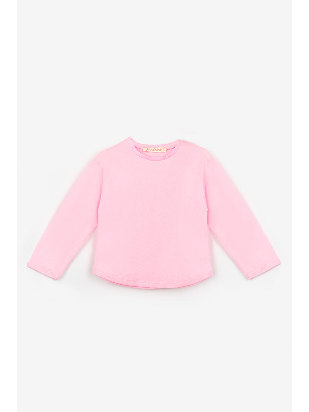 Pembe Beyaz Uzun Kollu Penye 2'li Basic Tişört Paketi-1