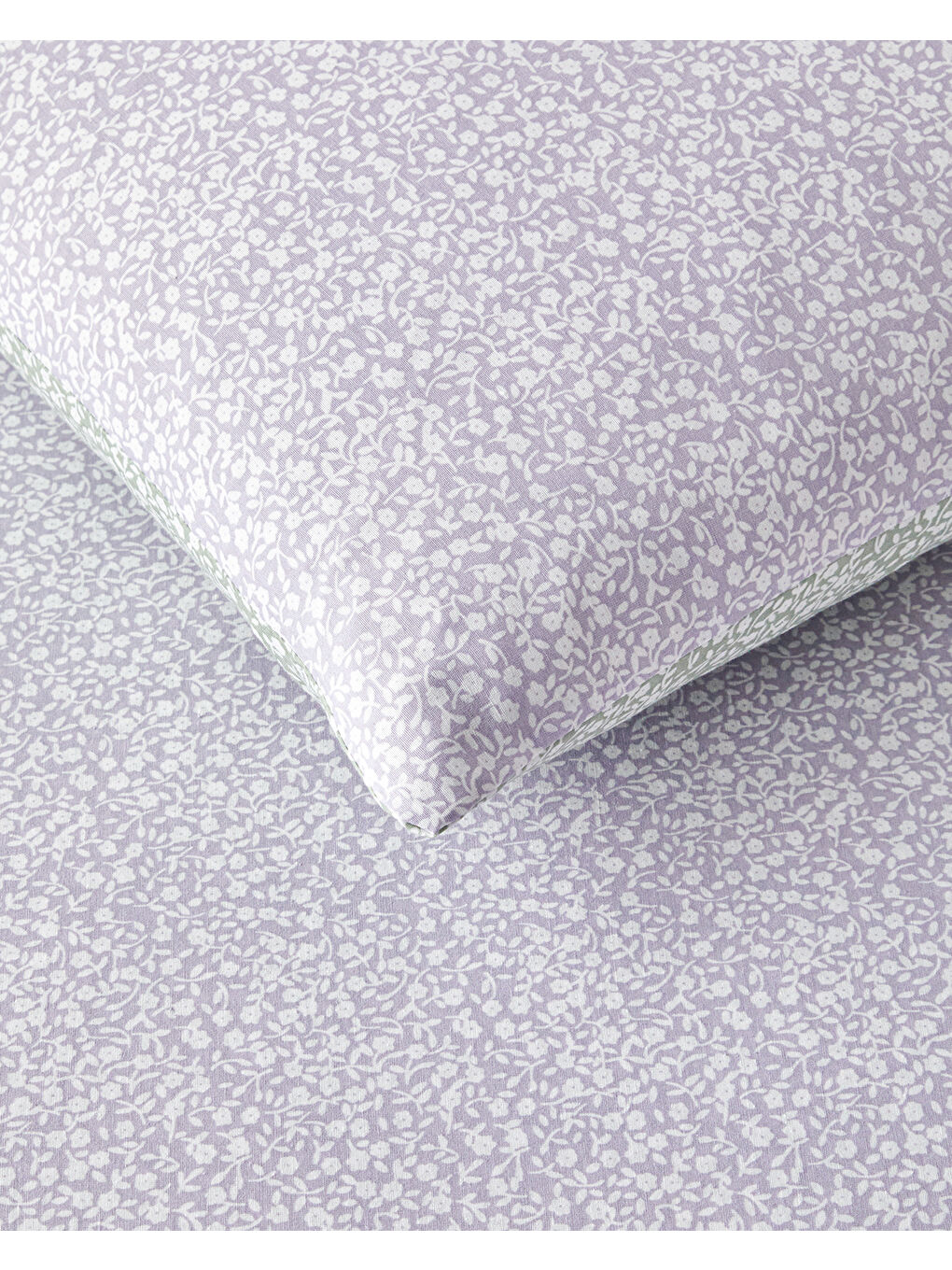 Mor Lush Blooms Kolay Ütülenir Çift Kişilik Nevresim Takımı 200x220 cm Lila-Yeşil-5