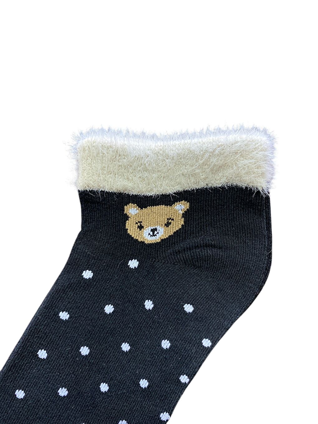 Siyah 6'lı Kadın Desenli Yumoş Kaliteli Patik Çorap-3