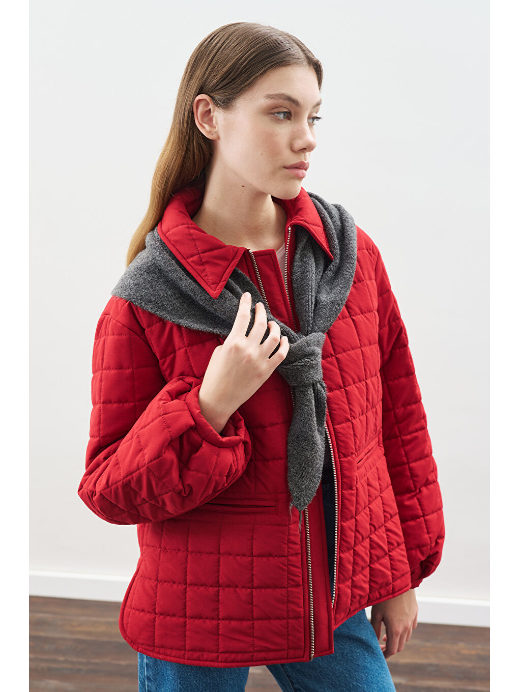 Üçgen Formlu Atkı Antrasit-1