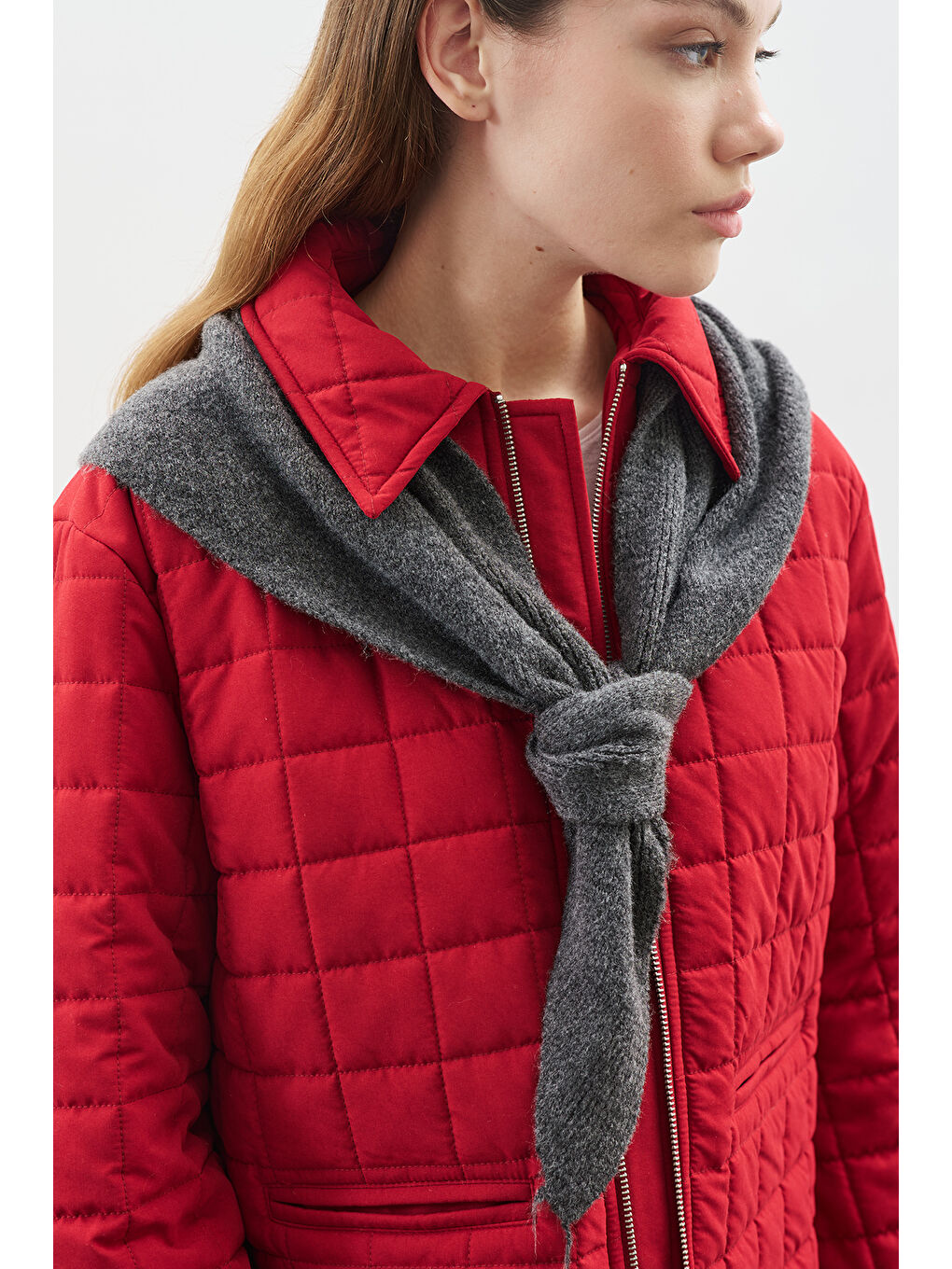 Üçgen Formlu Atkı Antrasit-2