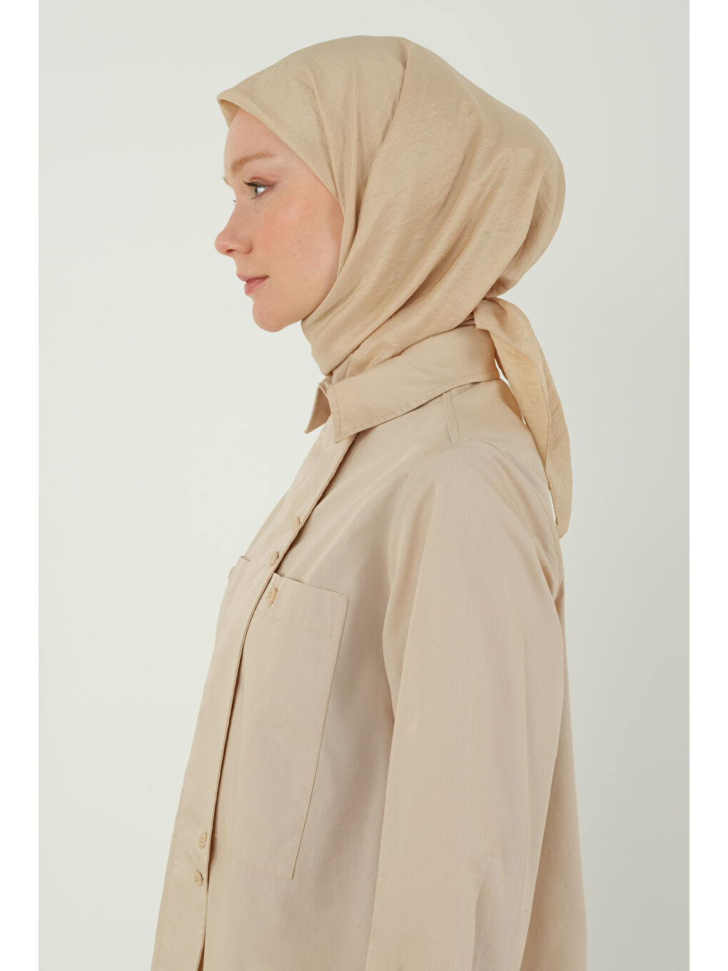 Bej Soft Kraş Eşarp Nude-3