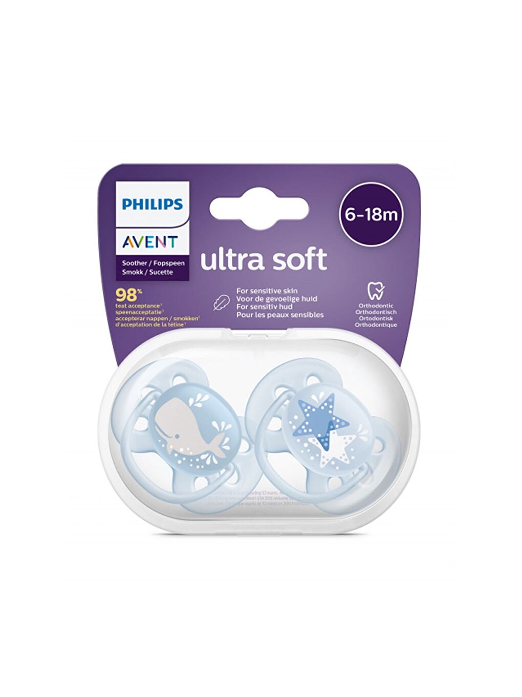 Philips Avent Ultra Soft Emzik 6-18 Ay Erkek - 1