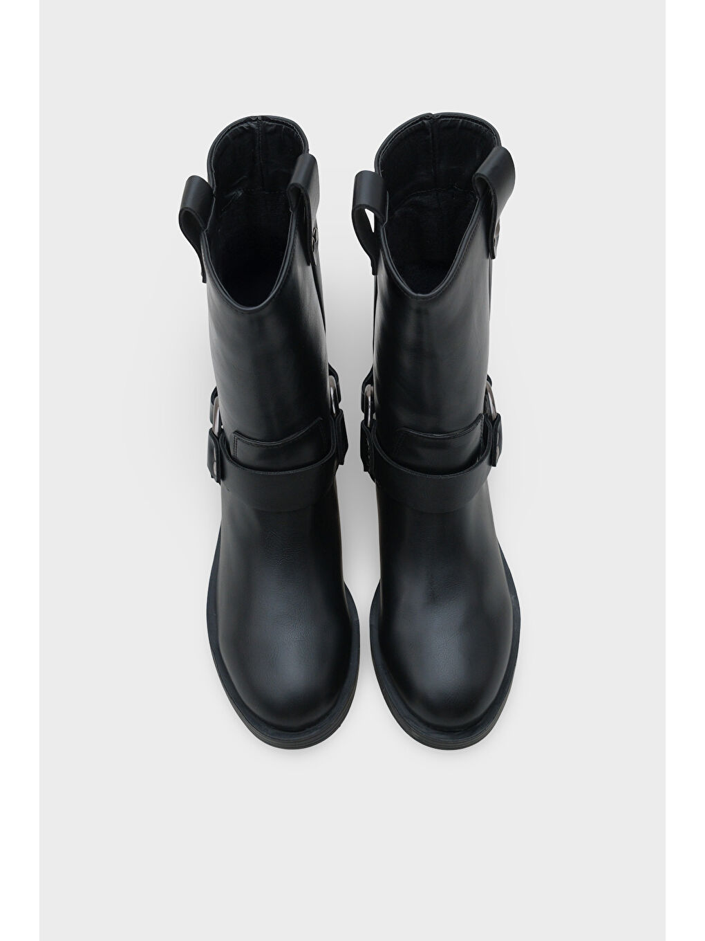 Siyah Metal Aksesuarlı Motorcu Bot-5