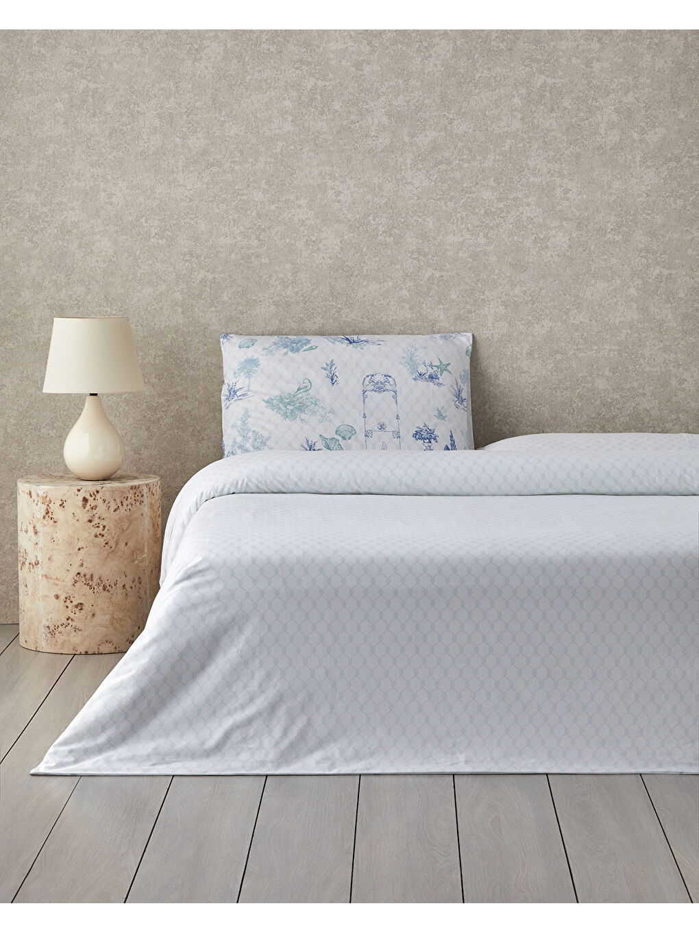 Coastal Allure Pamuklu Çift Kişilik Nevresim Seti 200x220 cm Mavi - Yeşil-1